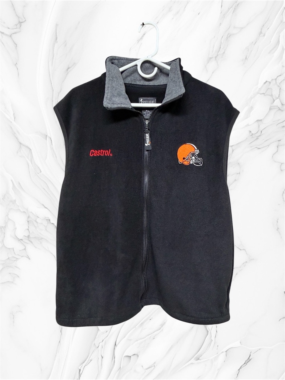 Spotlight black NFL Browns football team Black Fleece Vest XL